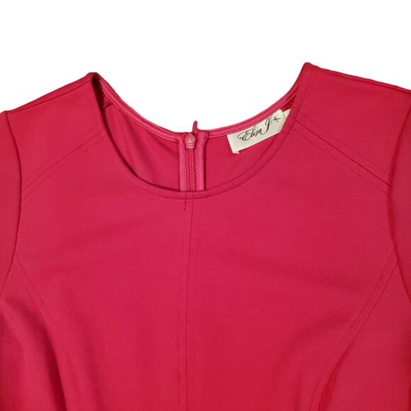 EUC Eliza J Fuchsia Fit and Flare 3/4 Sleeve Stretchy Dress Sz 10 - Picture 3 of 9